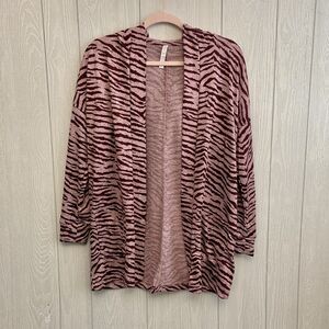 Cozy Cardigan Sweater Mackenzie Pink Hooded Size Small NWT